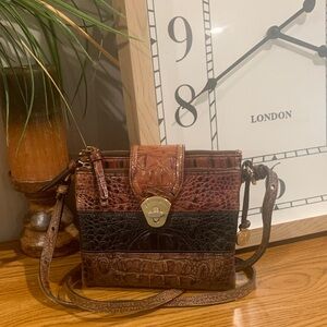 Brahmin Brown and Black Crossbody Bag